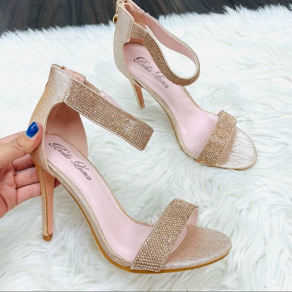 Champagne shimmer rhinestoned heel - Picture 2 of 7